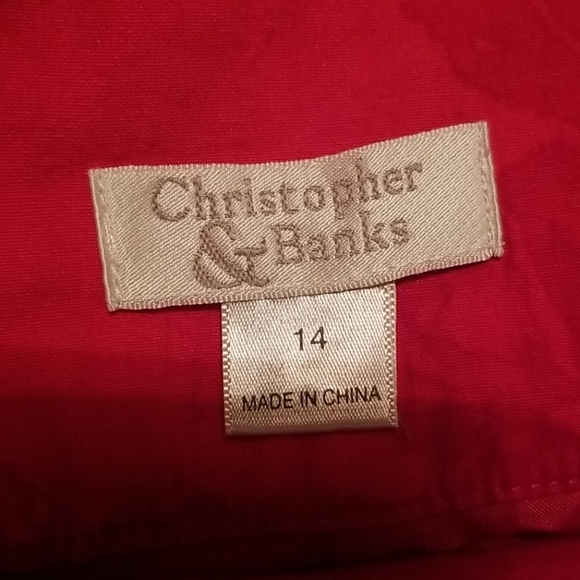 Christopher and Banks red embroidered skirt. - Picture 3 of 5